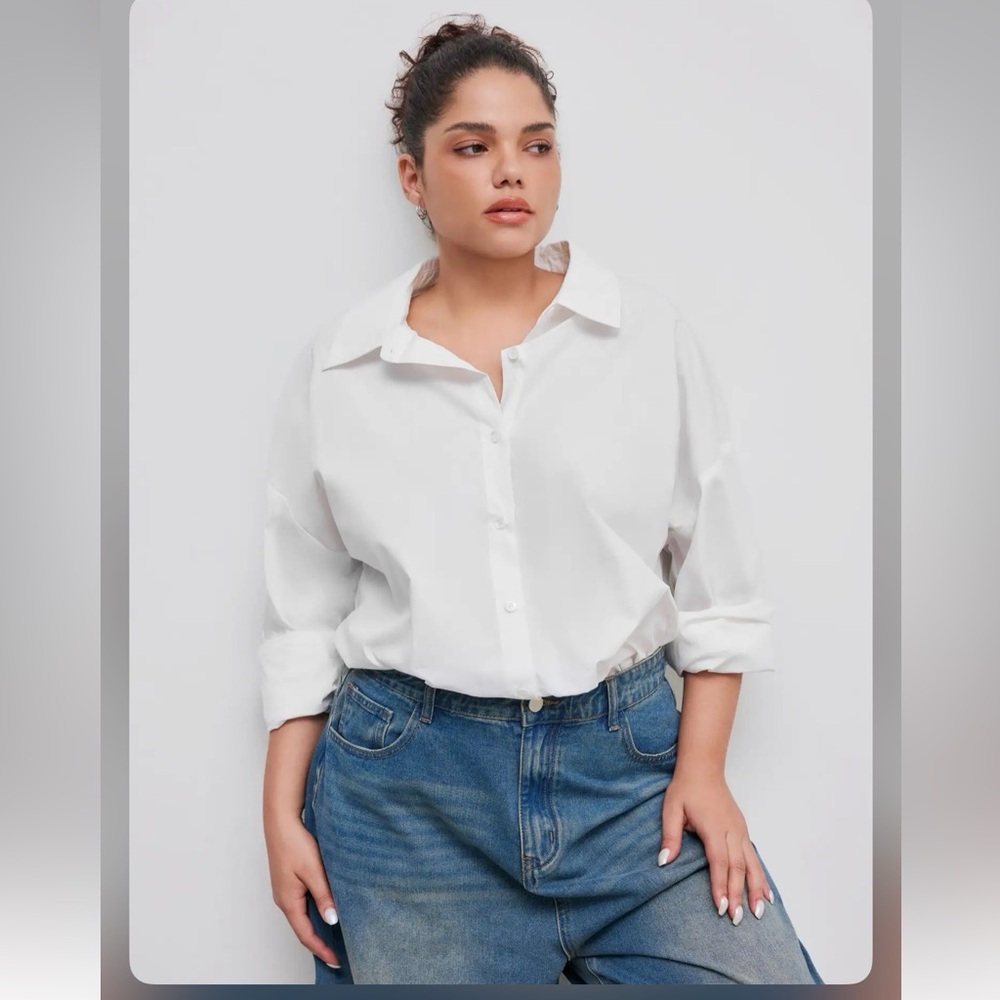 Cider 100% COTTON COLLAR SOLID BUTTON LONG SLEEVE… - image 4